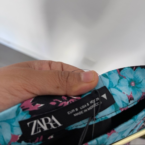 ZARA Floral High Waist Mini Skirt Sz Small NWT - Picture 7 of 7